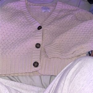 Pink Rose Women's Beige Cardigan with Buttons